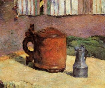 Paul Gauguin : Still Life, Clay Jug and Iron Mug